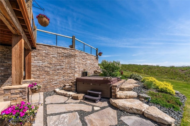 155 Peacemaker Ridge Rd, Belt, MT 59412 - view of patio with a hot tub