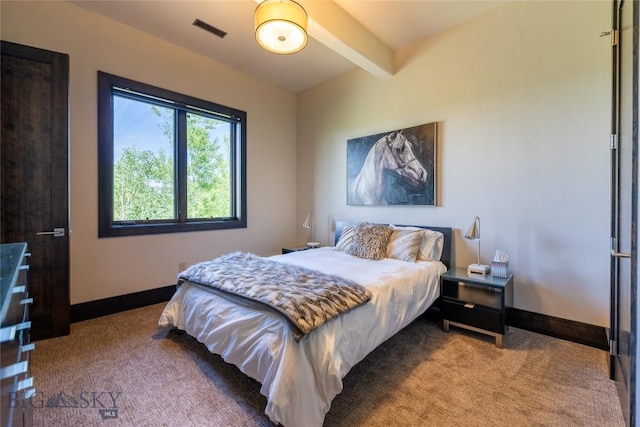 155 Peacemaker Ridge Rd, Belt, MT 59412 - bedroom featuring carpet flooring and beamed ceiling