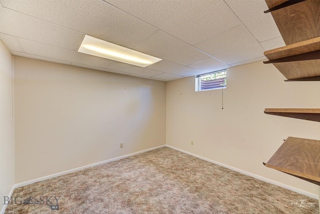 425 Russell, Helena, MT 59602 - basement featuring carpet flooring and a paneled ceiling