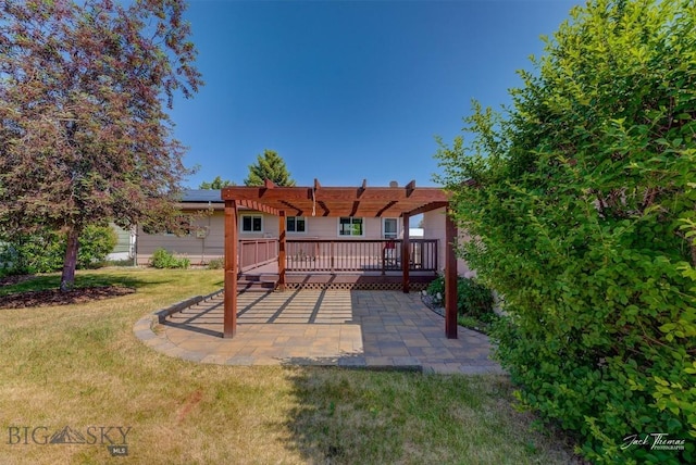 425 Russell, Helena, MT 59602 - view of green lawn featuring a patio, a pergola, and a deck