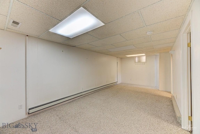 425 Russell, Helena, MT 59602 - finished below grade area with baseboard heating, carpet floors, and a paneled ceiling