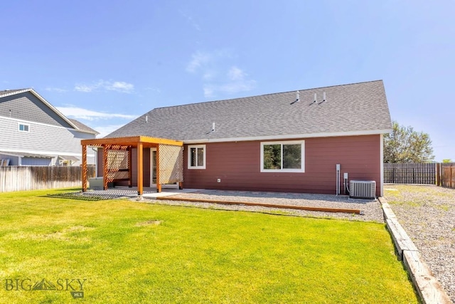 343 Stewart Loop, Bozeman, MT 59718 - back of house with a patio, a fenced backyard, and a shingled roof
