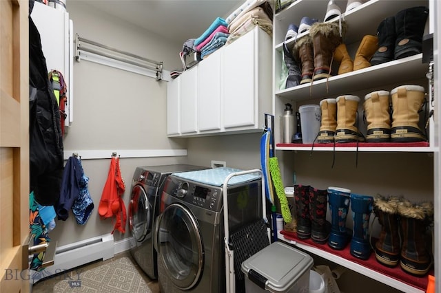 3214 Hillcrest Dr, Bozeman, MT 59715 - washroom with baseboard heating, independent washer and dryer, and cabinet space