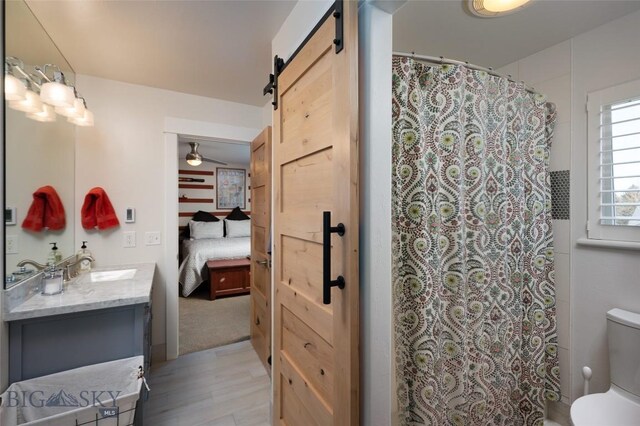 3214 Hillcrest Dr, Bozeman, MT 59715 - bathroom featuring ensuite bathroom, vanity, and curtained shower