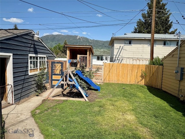 2030 Adams Ave, Butte, MT 59701 - view of yard with a playground and a mountain view
