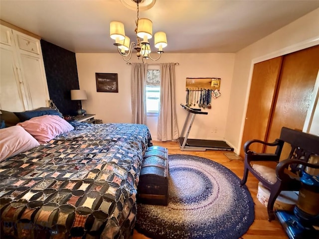 2030 Adams Ave, Butte, MT 59701 - bedroom featuring a chandelier and light wood-type flooring