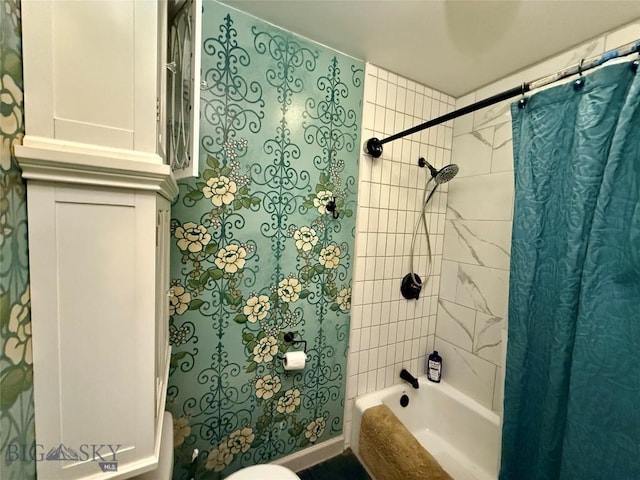 2030 Adams Ave, Butte, MT 59701 - bathroom with shower / bath combo with shower curtain and toilet