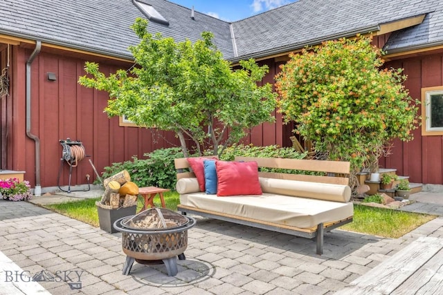 13 Blue Wing Rd, Ennis, MT 59729 - view of patio with an outdoor fire pit