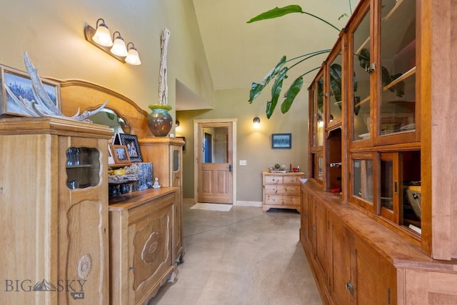 13 Blue Wing Rd, Ennis, MT 59729 - corridor with finished concrete flooring and high vaulted ceiling