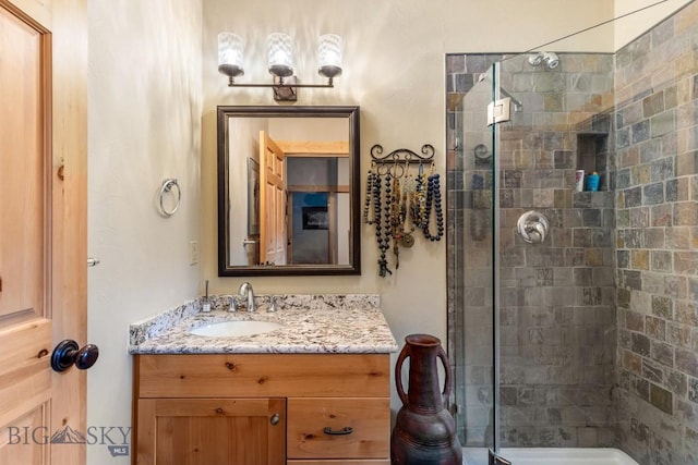 3140 Two Moons Rd, Big Sky, MT 59716 - bathroom featuring a shower stall and vanity
