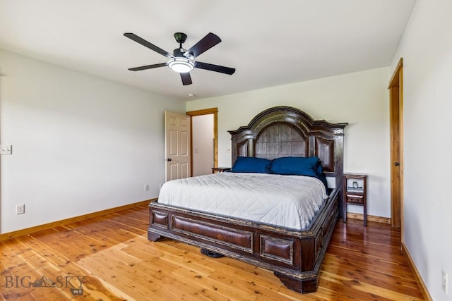 418 May Ln, Belgrade, MT 59714 - bedroom with light wood-type flooring and a ceiling fan