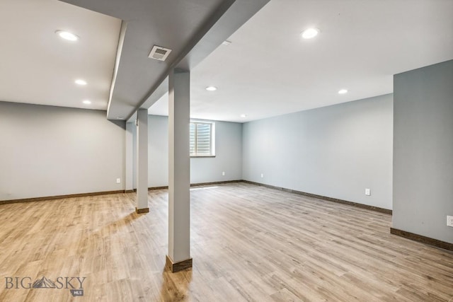 418 May Ln, Belgrade, MT 59714 - basement with light wood-type flooring and recessed lighting