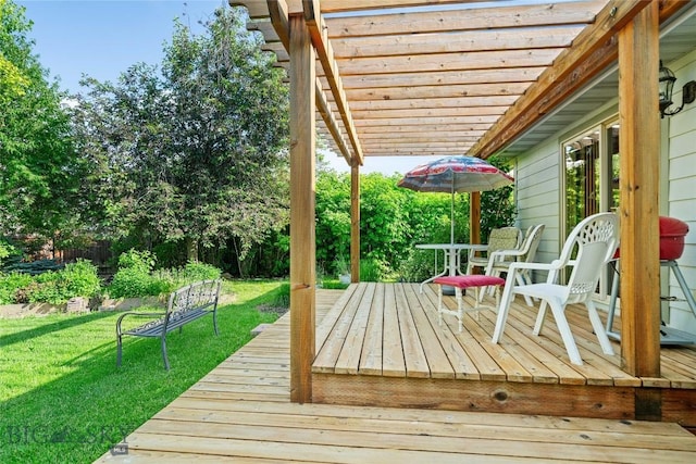 944 Forest Glen Dr, Bozeman, MT 59718 - deck featuring a lawn and a pergola