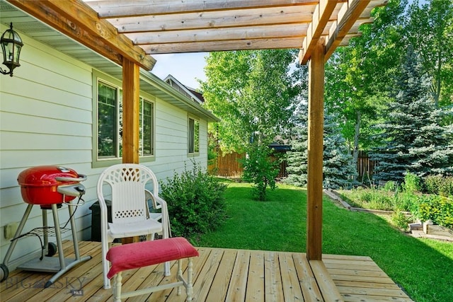 944 Forest Glen Dr, Bozeman, MT 59718 - wooden deck with a pergola and a grill