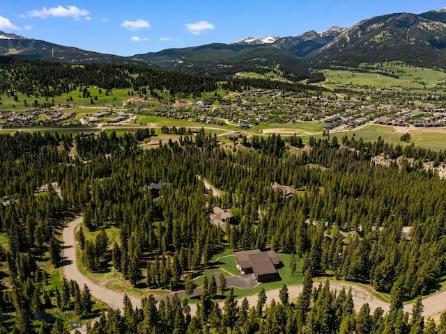 544 Grey Drake, Big Sky, MT 59716 - aerial overview of property's location with a mountainous background