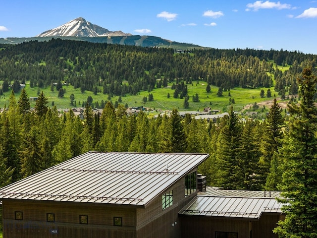 544 Grey Drake, Big Sky, MT 59716 - view of mountain backdrop featuring a heavily wooded area