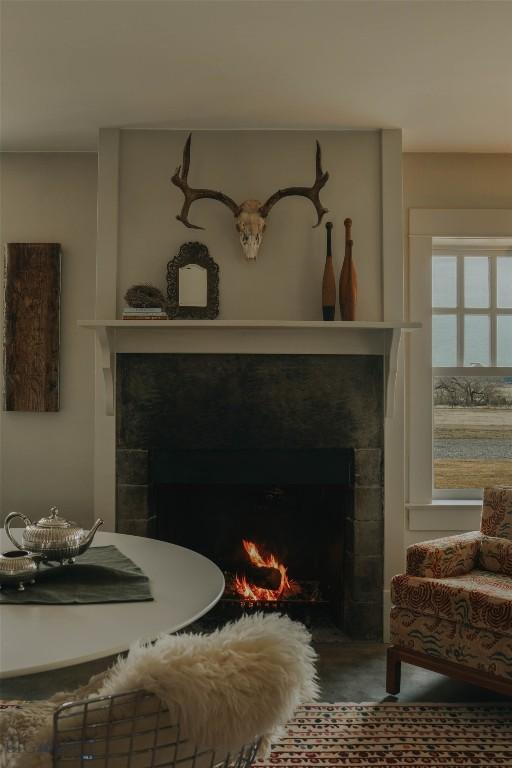 802 Deadmans Canyon Rd, Reed Point, MT 59069 - detailed view of a tile fireplace