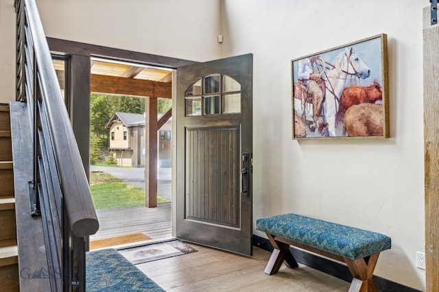 146 Outlook Trl, Big Sky, MT 59716 - foyer featuring wood finished floors