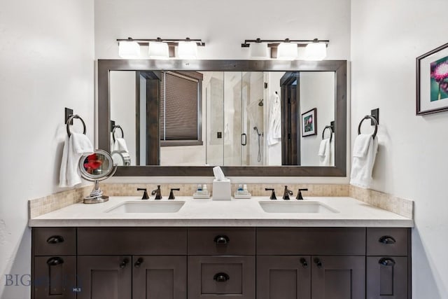 146 Outlook Trl, Big Sky, MT 59716 - bathroom with double vanity and a shower stall