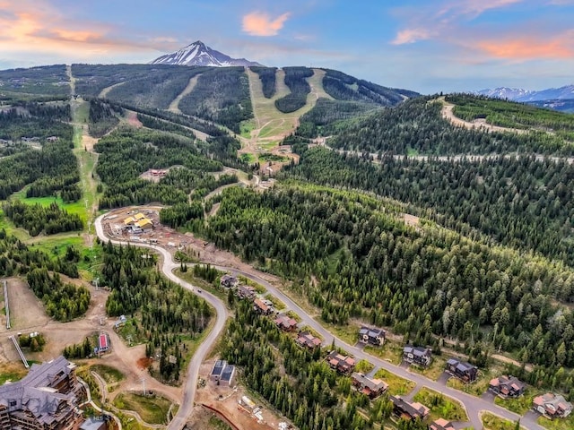146 Outlook Trl, Big Sky, MT 59716 - aerial view at dusk of a mountain view and a wooded view