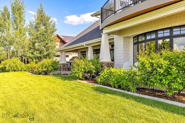33 Oasis Trl, Bozeman, MT 59718 - view of grassy yard featuring a balcony