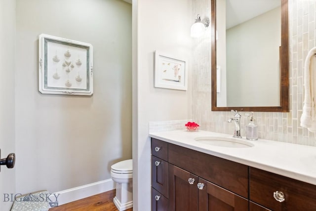 33 Oasis Trl, Bozeman, MT 59718 - bathroom with tasteful backsplash, vanity, and wood finished floors