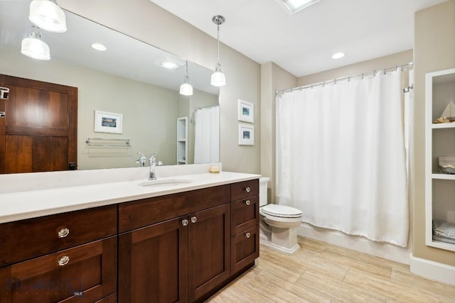 33 Oasis Trl, Bozeman, MT 59718 - full bathroom with vanity, recessed lighting, and shower / bathtub combination with curtain
