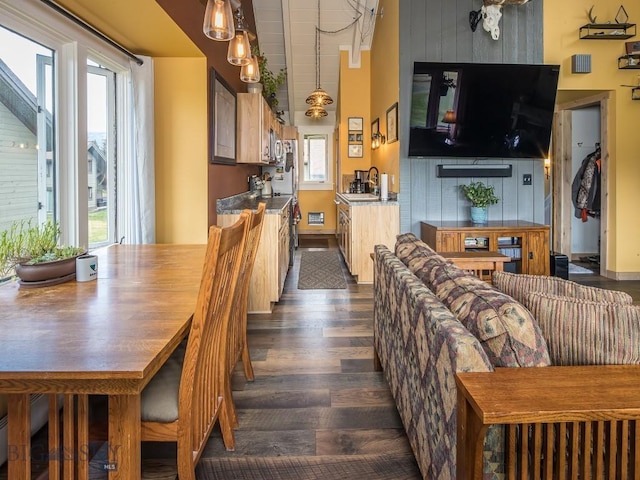 20 Yellowstone Spur Rd Unit 20A, Big Sky, MT 59716 - dining area featuring dark wood-type flooring