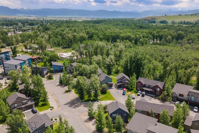 26 Locomotive Loop, Bozeman, MT 59718 - aerial view of residential area featuring a heavily wooded area and mountains