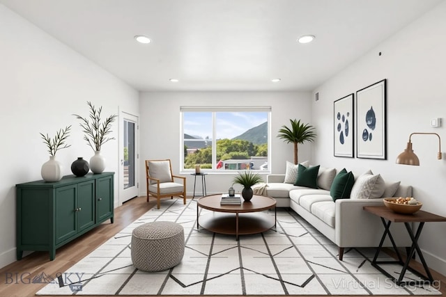 2221F Willow Unit 104, Livingston, MT 59047 - living room featuring recessed lighting and light wood-style floors