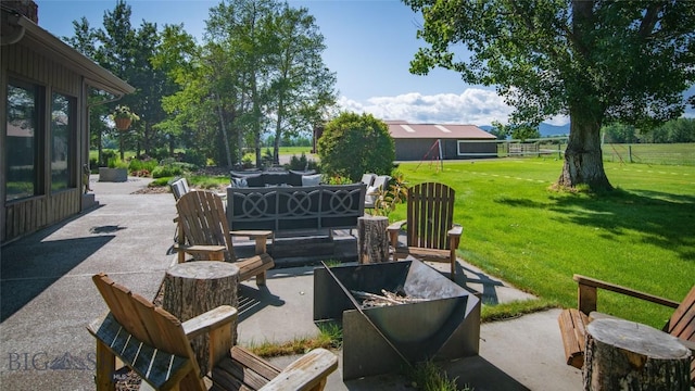 3640 Jagar Ln, Bozeman, MT 59718 - view of patio / terrace with outdoor lounge area