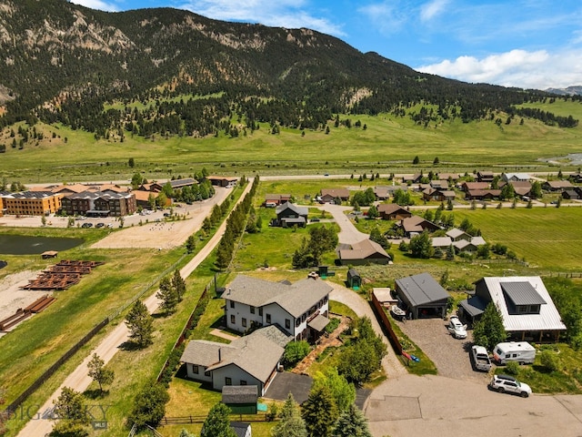 250 Silver Run Rd, Gallatin Gateway, MT 59730 - aerial view of residential area with a mountain backdrop