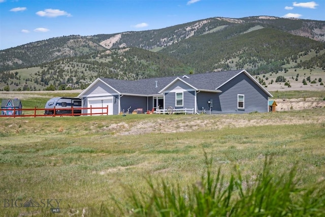 444 Highpark, Anaconda, MT 59711 - view of front of home with a mountain view and a garage