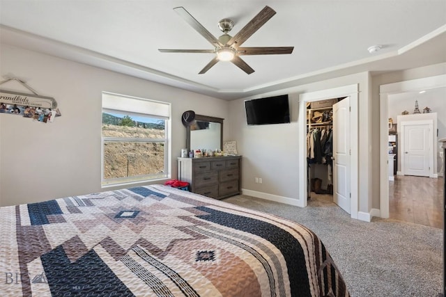 444 Highpark, Anaconda, MT 59711 - carpeted bedroom featuring a spacious closet, a ceiling fan, and a closet