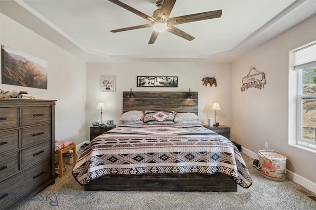 444 Highpark, Anaconda, MT 59711 - carpeted bedroom featuring a raised ceiling and ceiling fan