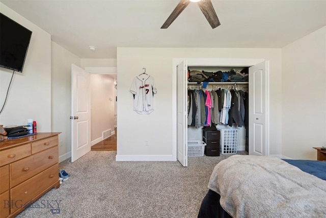 444 Highpark, Anaconda, MT 59711 - carpeted bedroom with a closet and a ceiling fan