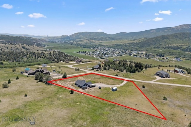 444 Highpark, Anaconda, MT 59711 - view of rural area with mountains and property parcel outlined