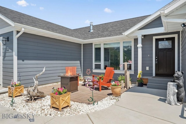 444 Highpark, Anaconda, MT 59711 - doorway to property with roof with shingles and a patio area