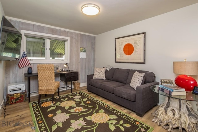 17 Chief Joseph Trl, Big Sky, MT 59716 - living area featuring wood finished floors and wooden walls