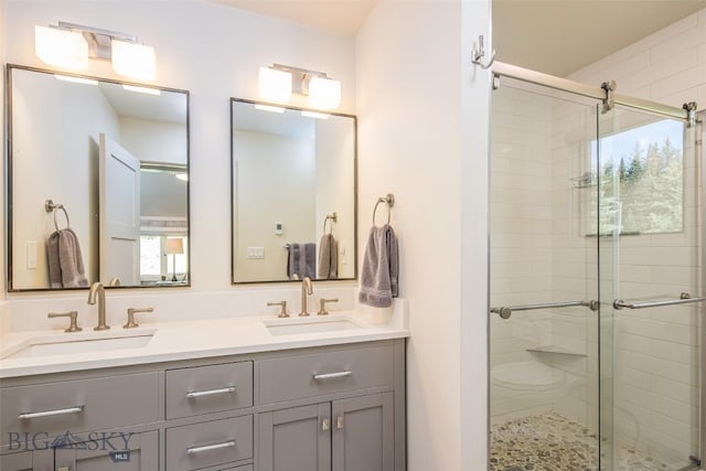 17 Chief Joseph Trl, Big Sky, MT 59716 - full bathroom with a shower stall, double vanity, and healthy amount of natural light