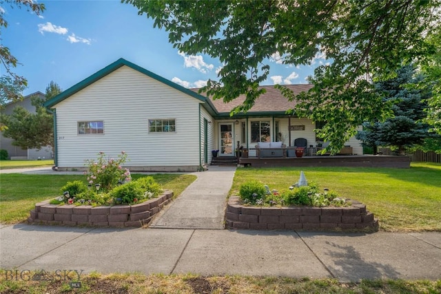217 Lillian Way, Bozeman, MT 59718 - single story home with a front lawn and a porch