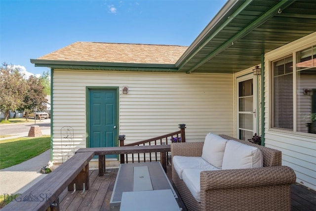 217 Lillian Way, Bozeman, MT 59718 - wooden deck featuring outdoor lounge area