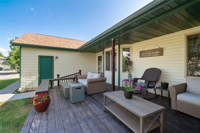 217 Lillian Way, Bozeman, MT 59718 - wooden terrace featuring an outdoor hangout area