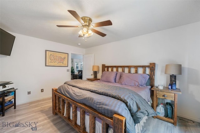 217 Lillian Way, Bozeman, MT 59718 - bedroom featuring light wood-style floors and ceiling fan