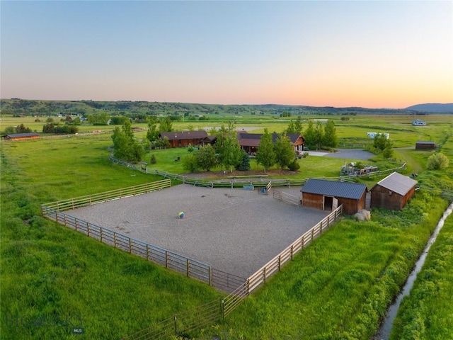 1400 Cottontail Rd, Gallatin Gateway, MT 59730 - aerial view at dusk of a view of countryside
