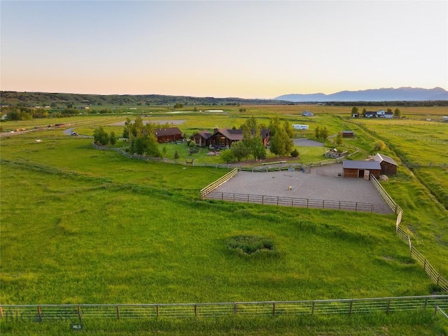 1400 Cottontail Rd, Gallatin Gateway, MT 59730 - aerial view at dusk of a rural view and a mountain view