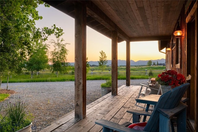 1400 Cottontail Rd, Gallatin Gateway, MT 59730 - view of patio / terrace with a mountain view