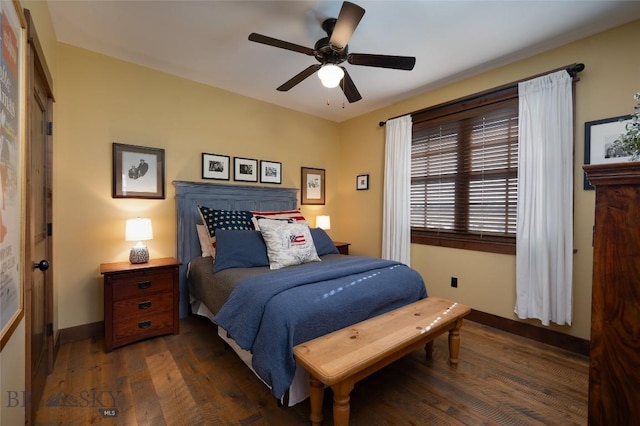 1400 Cottontail Rd, Gallatin Gateway, MT 59730 - bedroom with wood finished floors and a ceiling fan