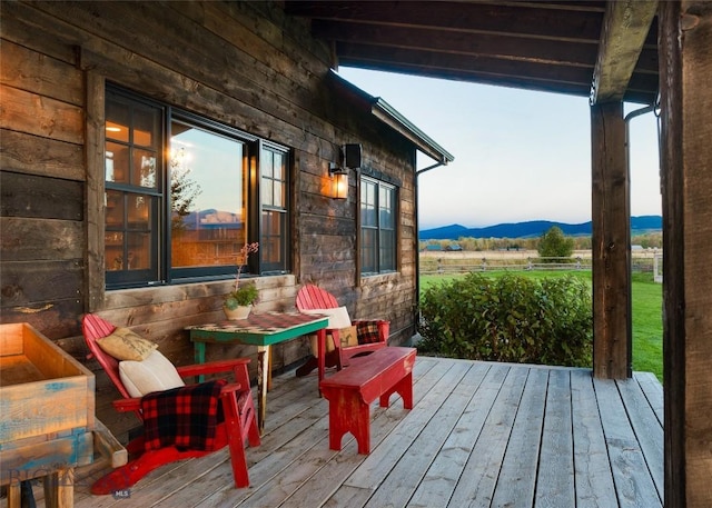 1400 Cottontail Rd, Gallatin Gateway, MT 59730 - wooden deck with a mountain view