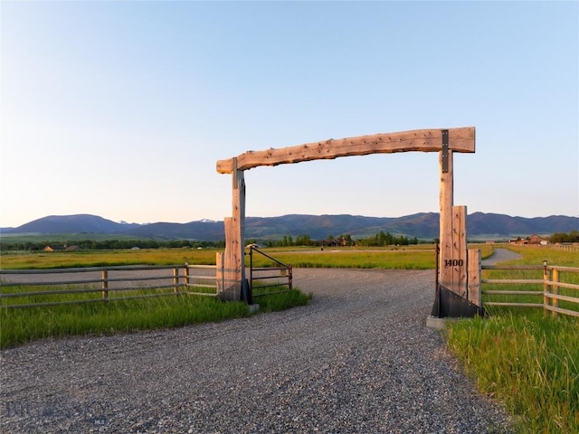 1400 Cottontail Rd, Gallatin Gateway, MT 59730 - view of street with a mountain view and a view of countryside